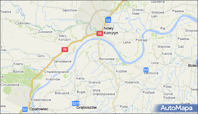 mapa Borusowa, Borusowa na mapie Targeo