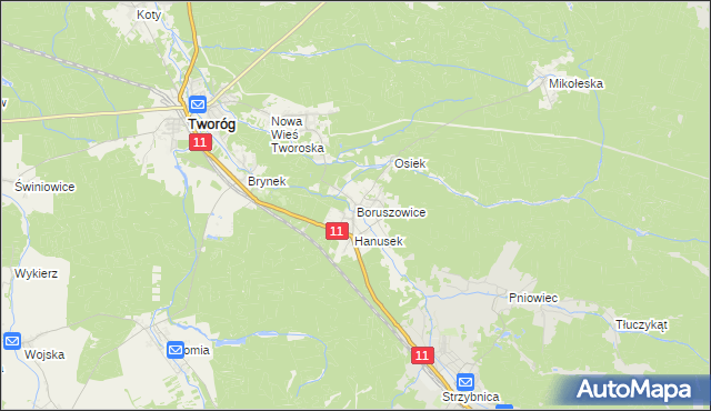 mapa Boruszowice, Boruszowice na mapie Targeo