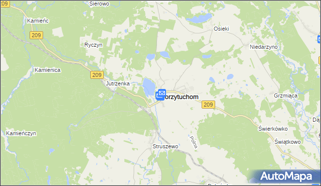 mapa Borzytuchom, Borzytuchom na mapie Targeo