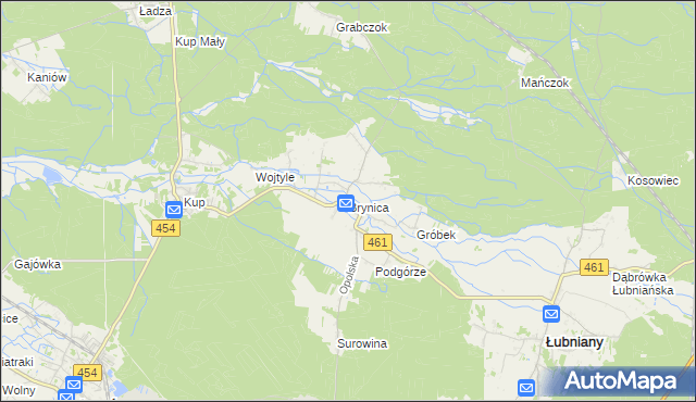 mapa Brynica gmina Łubniany, Brynica gmina Łubniany na mapie Targeo