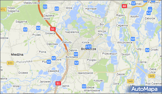 mapa Brzeszcze, Brzeszcze na mapie Targeo