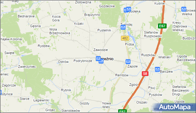 mapa Brzeźnio, Brzeźnio na mapie Targeo