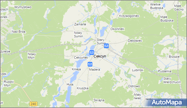 mapa Cekcyn, Cekcyn na mapie Targeo
