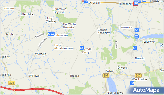 mapa Ceradz Dolny, Ceradz Dolny na mapie Targeo