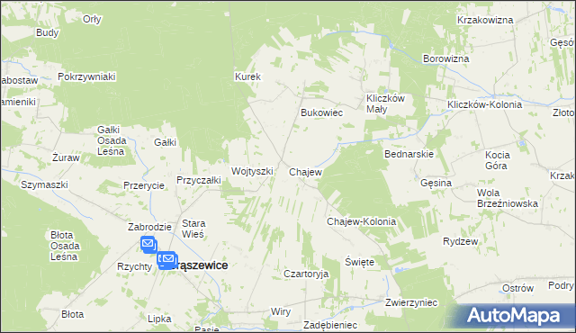 mapa Chajew, Chajew na mapie Targeo