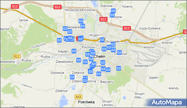 mapa Chełma, Chełm na mapie Targeo