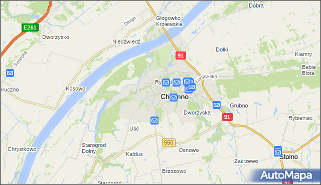 mapa Chełmno, Chełmno na mapie Targeo