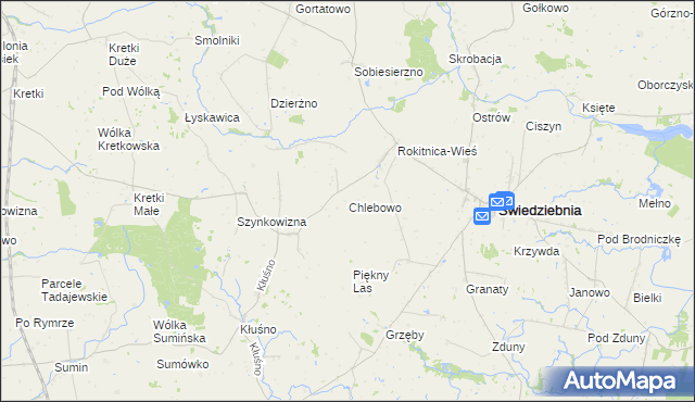 mapa Chlebowo gmina Świedziebnia, Chlebowo gmina Świedziebnia na mapie Targeo