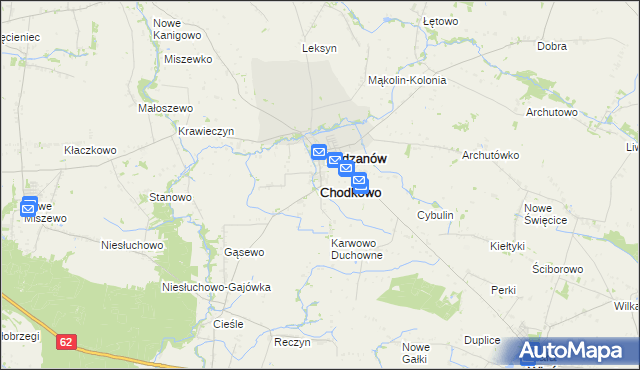 mapa Chodkowo, Chodkowo na mapie Targeo