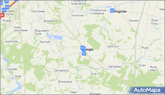 mapa Cielądz, Cielądz na mapie Targeo