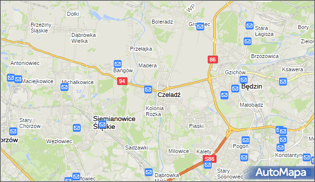 mapa Czeladź, Czeladź na mapie Targeo