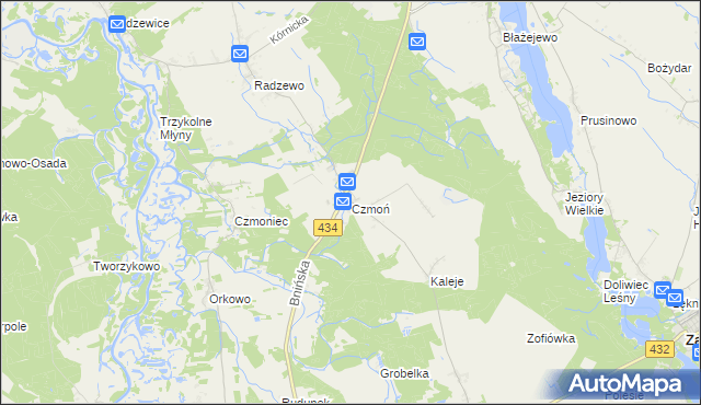 mapa Czmoń, Czmoń na mapie Targeo