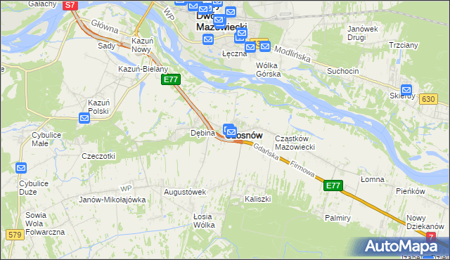 mapa Czosnów, Czosnów na mapie Targeo