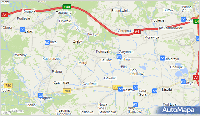 mapa Czułów, Czułów na mapie Targeo