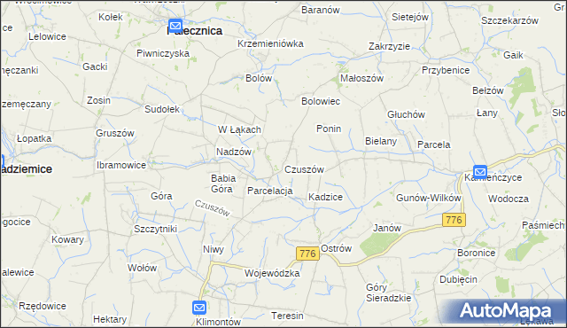 mapa Czuszów, Czuszów na mapie Targeo