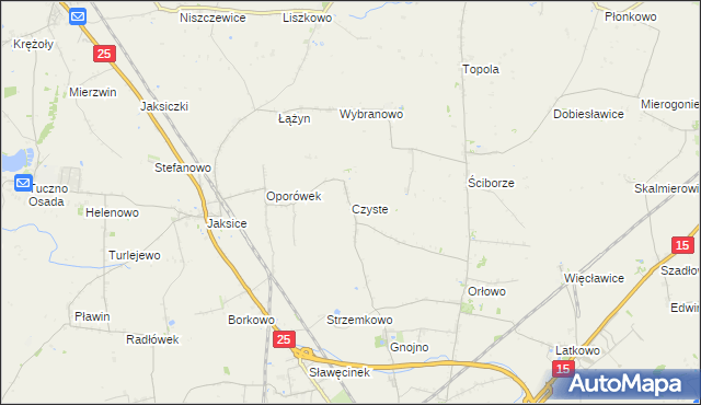 mapa Czyste gmina Inowrocław, Czyste gmina Inowrocław na mapie Targeo