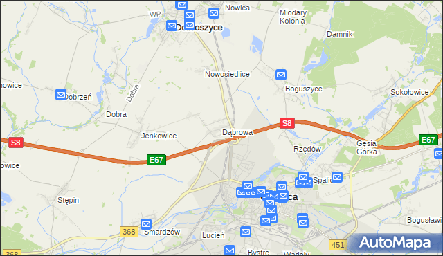 mapa Dąbrowa gmina Oleśnica, Dąbrowa gmina Oleśnica na mapie Targeo
