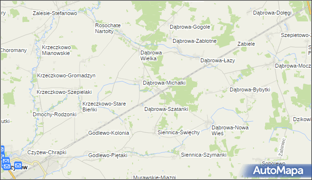 mapa Dąbrowa-Kity, Dąbrowa-Kity na mapie Targeo