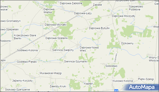 mapa Dąbrowa-Nowa Wieś, Dąbrowa-Nowa Wieś na mapie Targeo