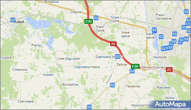 mapa Dąbrówka-Wyłazy, Dąbrówka-Wyłazy na mapie Targeo