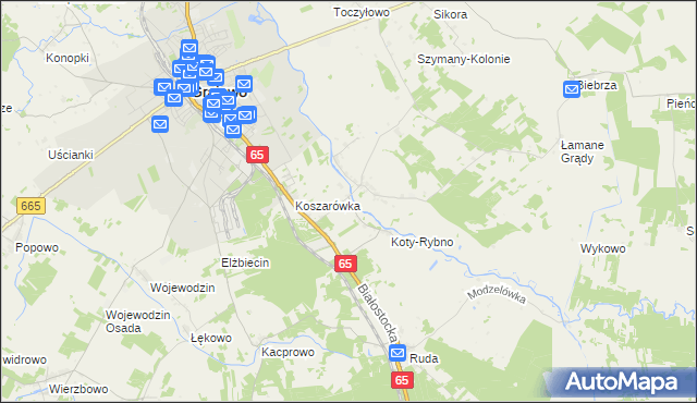 mapa Danówek, Danówek na mapie Targeo