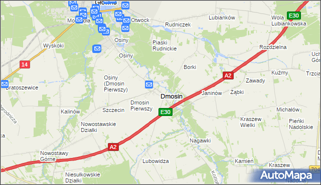 mapa Dmosin, Dmosin na mapie Targeo
