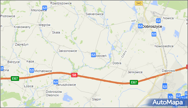 mapa Dobrzeń, Dobrzeń na mapie Targeo