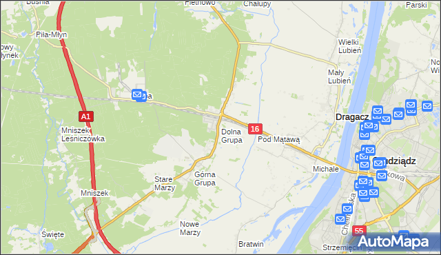 mapa Dolna Grupa, Dolna Grupa na mapie Targeo