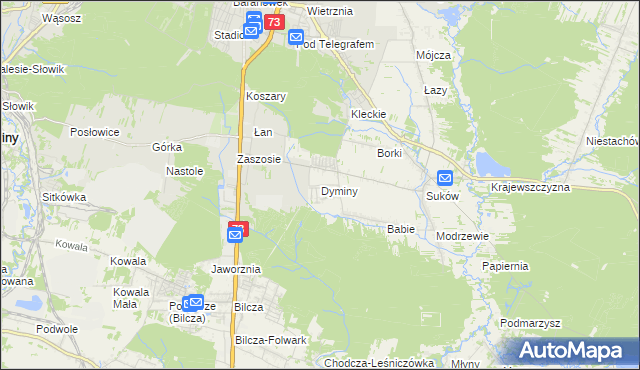mapa Dyminy gmina Morawica, Dyminy gmina Morawica na mapie Targeo