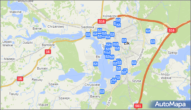 mapa Ełk powiat ełcki, Ełk powiat ełcki na mapie Targeo