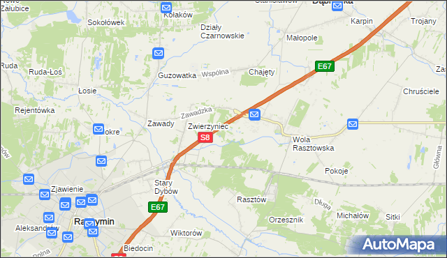 mapa Emilianów gmina Radzymin, Emilianów gmina Radzymin na mapie Targeo