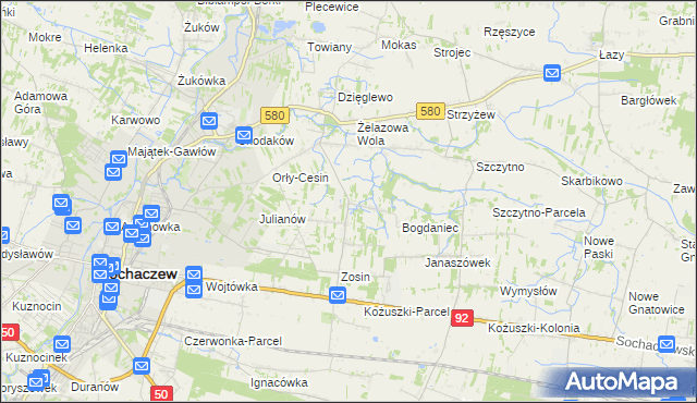 mapa Feliksów gmina Sochaczew, Feliksów gmina Sochaczew na mapie Targeo