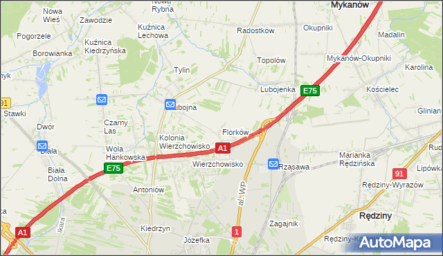mapa Florków, Florków na mapie Targeo