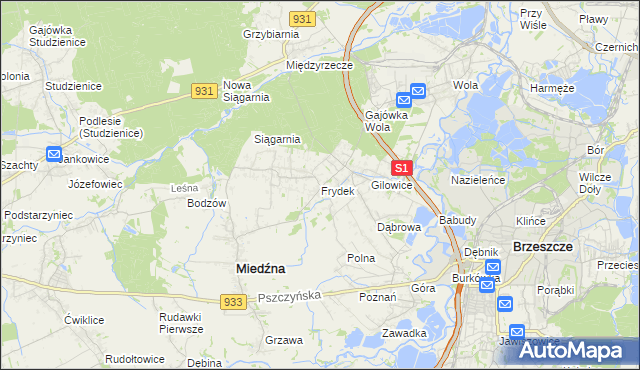 mapa Frydek, Frydek na mapie Targeo