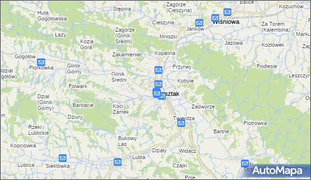mapa Frysztak, Frysztak na mapie Targeo