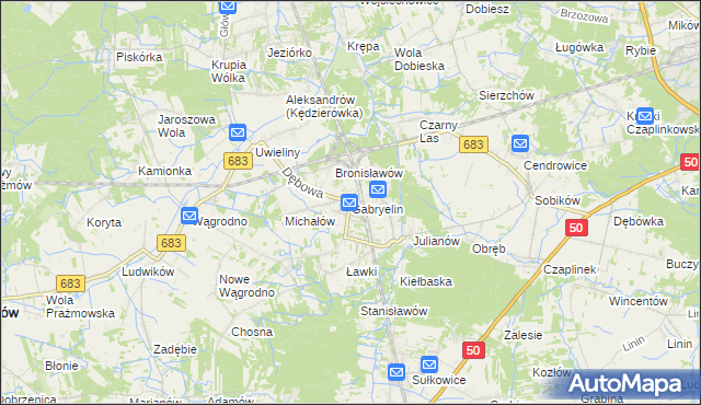 mapa Gabryelin, Gabryelin na mapie Targeo