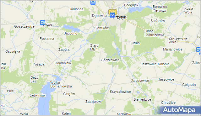 mapa Gaczkowice, Gaczkowice na mapie Targeo