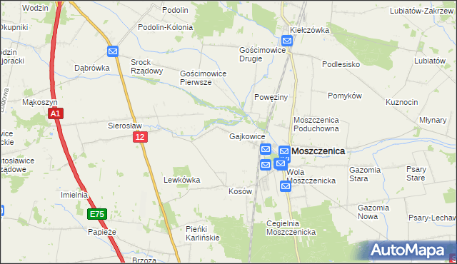 mapa Gajkowice, Gajkowice na mapie Targeo