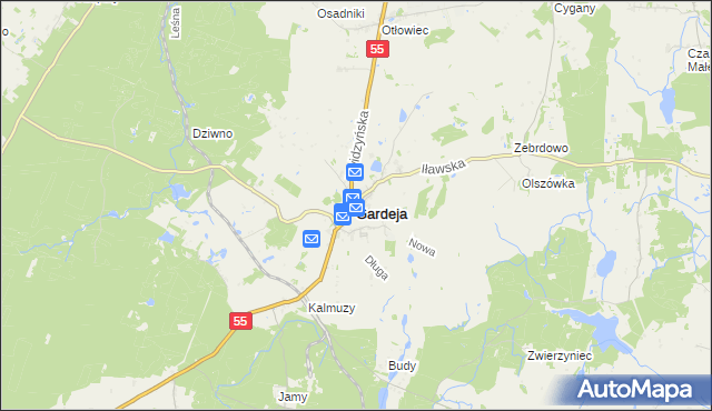 mapa Gardeja, Gardeja na mapie Targeo