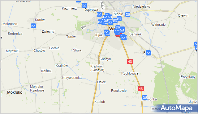 mapa Gaszyn, Gaszyn na mapie Targeo