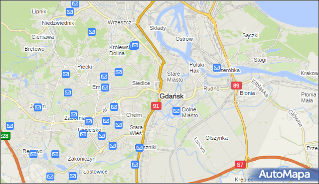 mapa Gdańska, Gdańsk na mapie Targeo