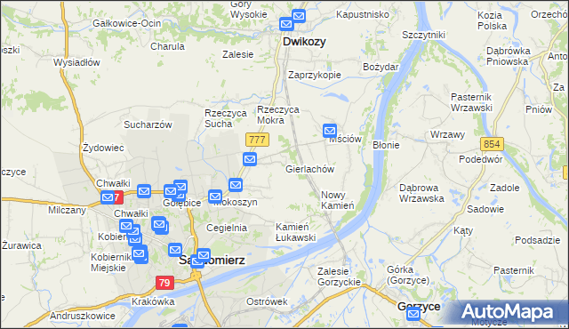 mapa Gierlachów, Gierlachów na mapie Targeo