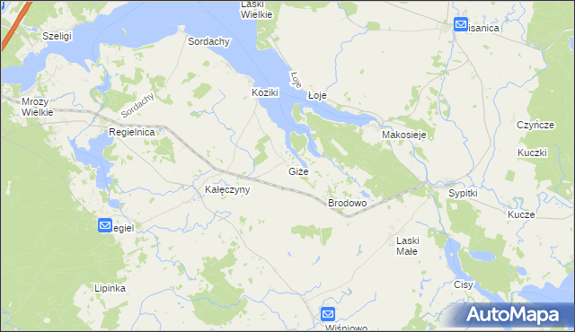 mapa Giże gmina Ełk, Giże gmina Ełk na mapie Targeo