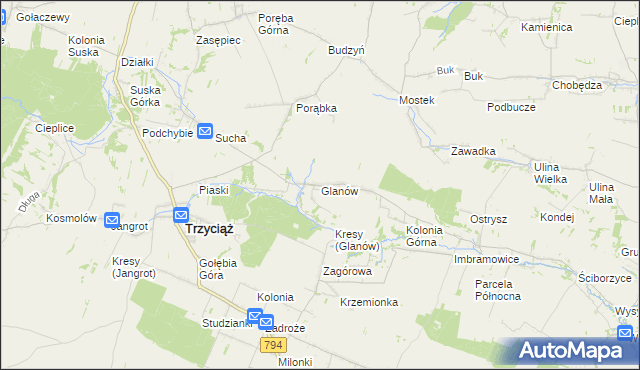 mapa Glanów, Glanów na mapie Targeo