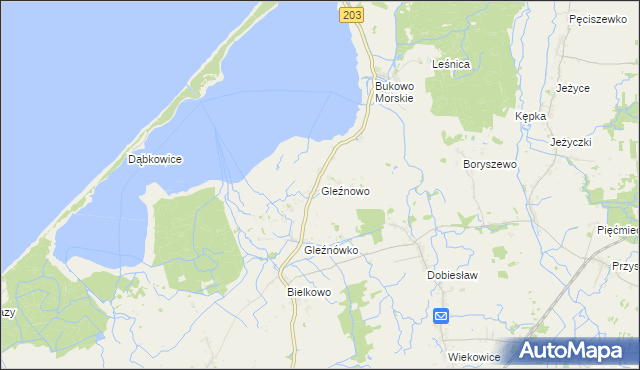 mapa Gleźnowo, Gleźnowo na mapie Targeo