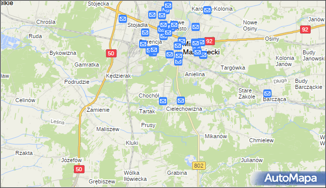 mapa Gliniak, Gliniak na mapie Targeo
