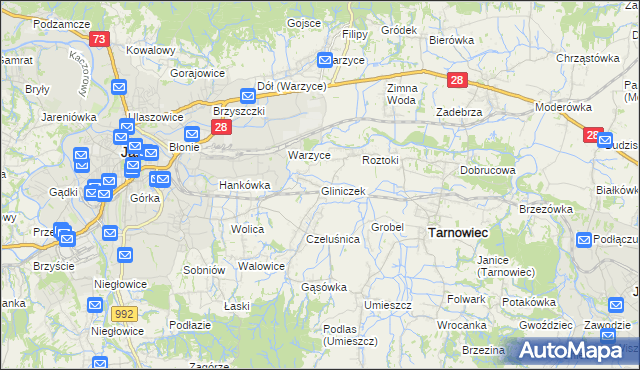 mapa Gliniczek, Gliniczek na mapie Targeo
