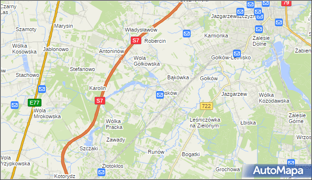 mapa Głosków gmina Piaseczno, Głosków gmina Piaseczno na mapie Targeo