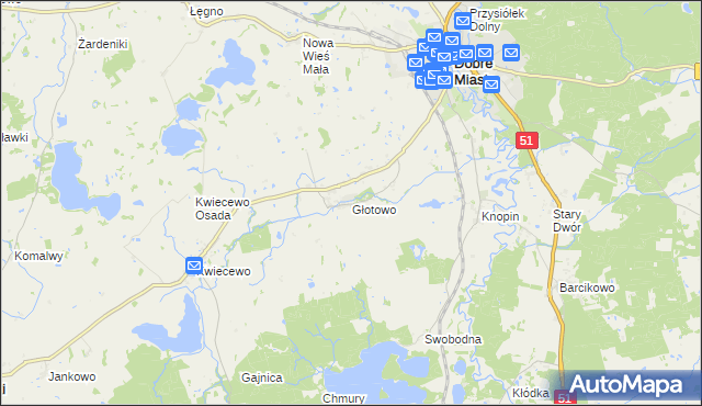 mapa Głotowo, Głotowo na mapie Targeo