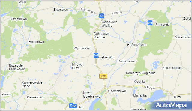 mapa Gołębiewko gmina Trąbki Wielkie, Gołębiewko gmina Trąbki Wielkie na mapie Targeo